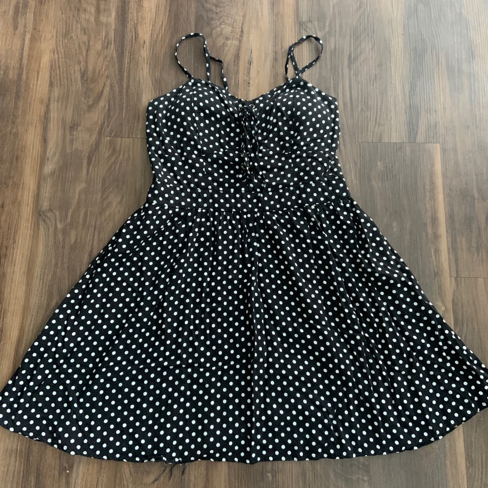 Black and white polka dot summer dress